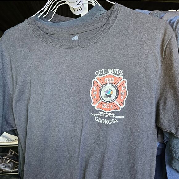 T-shirt men Gray size M. Columbus Georgia fire. 109 - Picture 1 of 3